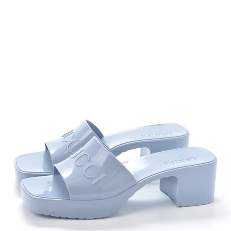 gucci rubber sandals blue